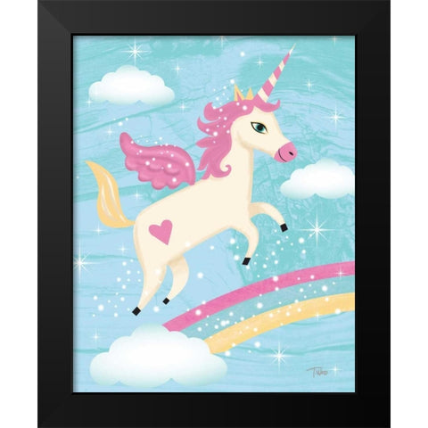 Unicorn IV Black Modern Wood Framed Art Print by Woo, Teresa