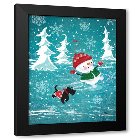 Frosty and Fab I Black Modern Wood Framed Art Print by Woo, Teresa