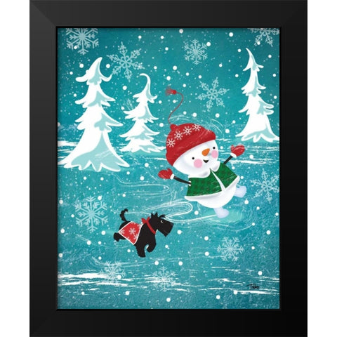 Frosty and Fab I Black Modern Wood Framed Art Print by Woo, Teresa