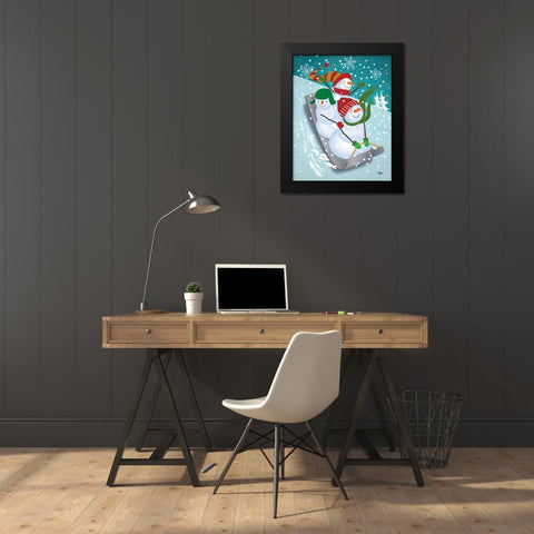 Frosty and Fab IV Black Modern Wood Framed Art Print by Woo, Teresa