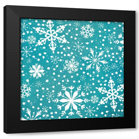 Frosty and Fab Snow Black Modern Wood Framed Art Print with Double Matting by Woo, Teresa