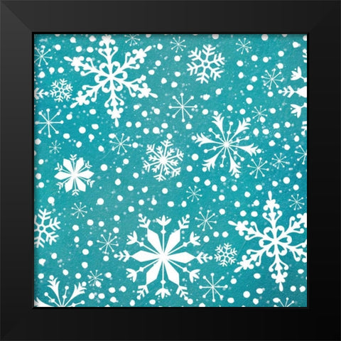 Frosty and Fab Snow Black Modern Wood Framed Art Print by Woo, Teresa