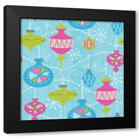 Mod Baubs Aqua Sq Black Modern Wood Framed Art Print by Woo, Teresa