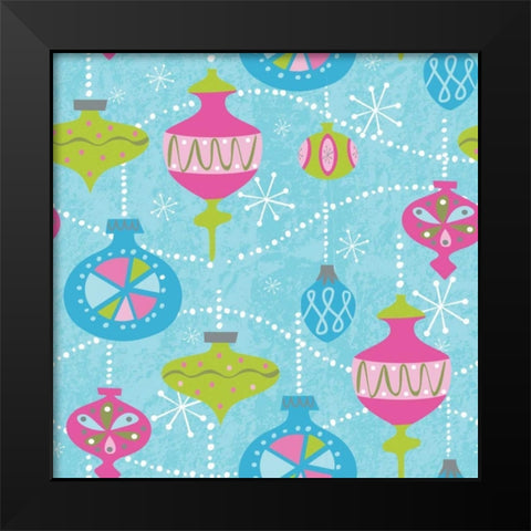 Mod Baubs Aqua Sq Black Modern Wood Framed Art Print by Woo, Teresa