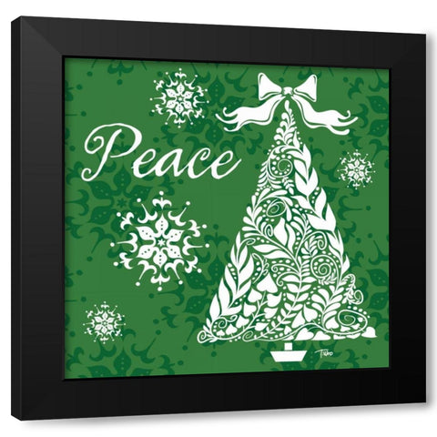 Peace Tree Black Modern Wood Framed Art Print by Woo, Teresa