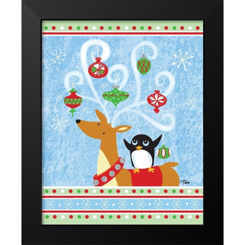 Decked out Reineer Black Modern Wood Framed Art Print by Woo, Teresa