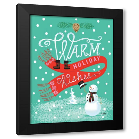 Warm Wishes Black Modern Wood Framed Art Print with Double Matting by Woo, Teresa
