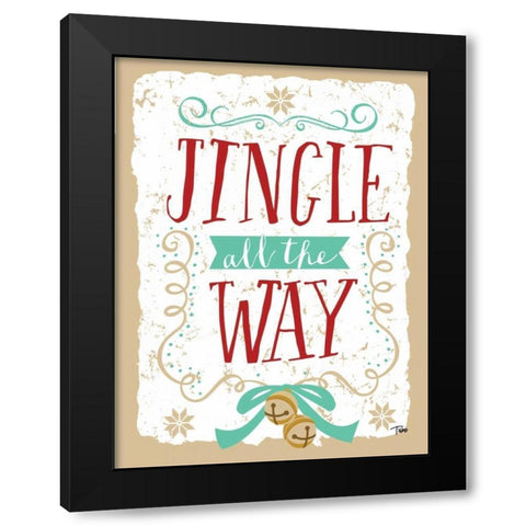 Jingle all the Way Black Modern Wood Framed Art Print by Woo, Teresa