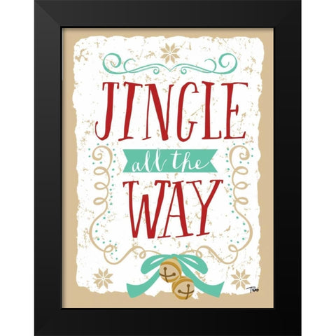 Jingle all the Way Black Modern Wood Framed Art Print by Woo, Teresa