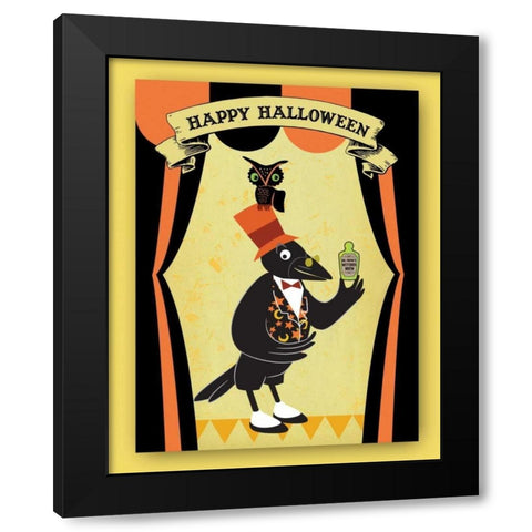 Dr. Crow I Black Modern Wood Framed Art Print with Double Matting by Woo, Teresa