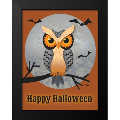 Mad Owl Black Modern Wood Framed Art Print by Woo, Teresa