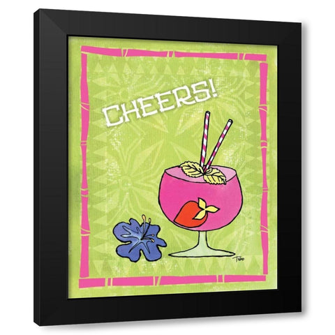 Tiki Time I Black Modern Wood Framed Art Print with Double Matting by Woo, Teresa