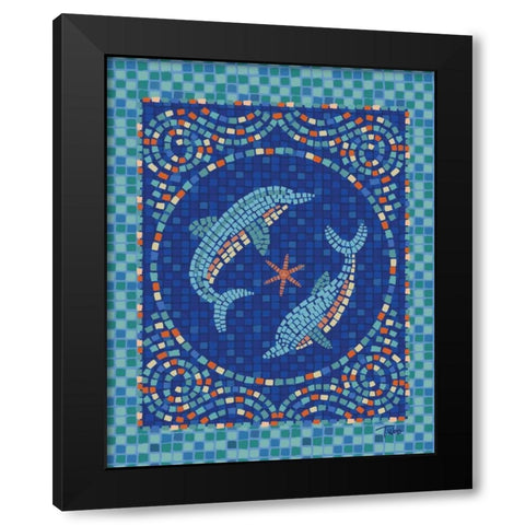 Macedonia Reef Dolphins Black Modern Wood Framed Art Print by Woo, Teresa