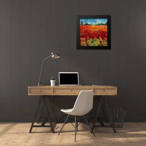 Spring Meadows I Black Modern Wood Framed Art Print by Werbelow, Selina