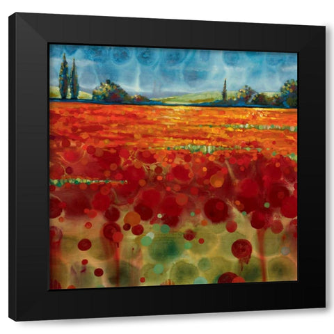 Spring Meadows I Black Modern Wood Framed Art Print with Double Matting by Werbelow, Selina