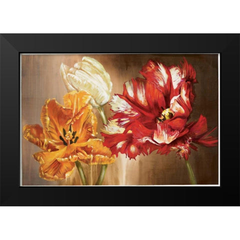 Tulips Black Modern Wood Framed Art Print by Werbelow, Selina