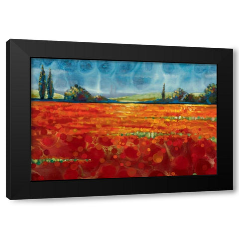 Spring Meadows I Black Modern Wood Framed Art Print with Double Matting by Werbelow, Selina