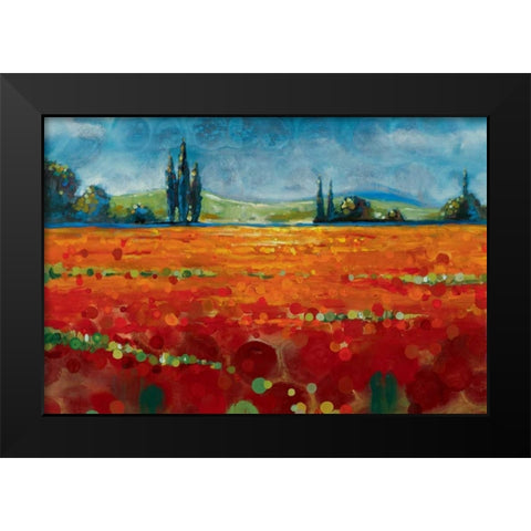 Spring Meadows II Black Modern Wood Framed Art Print by Werbelow, Selina