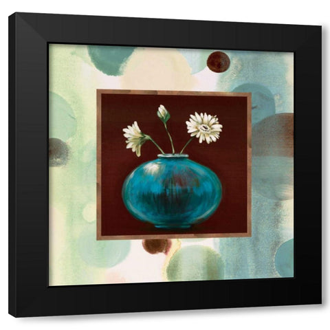 Daisies I Black Modern Wood Framed Art Print with Double Matting by Werbelow, Selina