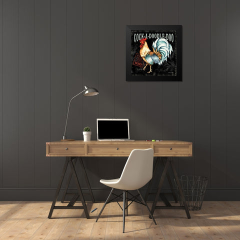 Cock-a-doodle-do II Black Modern Wood Framed Art Print by Wright, Sydney