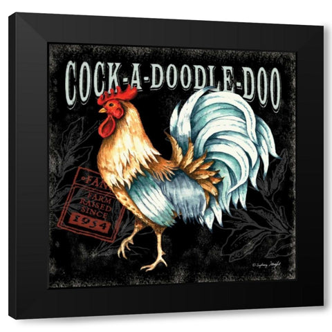 Cock-a-doodle-do II Black Modern Wood Framed Art Print with Double Matting by Wright, Sydney