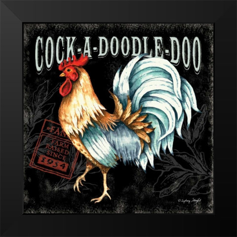 Cock-a-doodle-do II Black Modern Wood Framed Art Print by Wright, Sydney