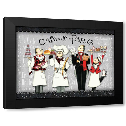 French Chefs Black Modern Wood Framed Art Print with Double Matting by Wright, Sydney