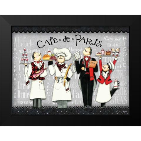 French Chefs Black Modern Wood Framed Art Print by Wright, Sydney