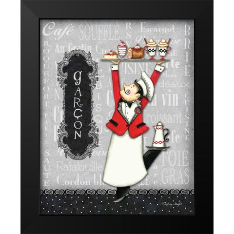 Garcon Black Modern Wood Framed Art Print by Wright, Sydney