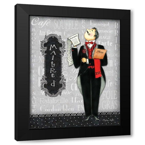 Maitre D Black Modern Wood Framed Art Print by Wright, Sydney