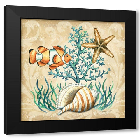 Sea Life III Black Modern Wood Framed Art Print by Wright, Sydney