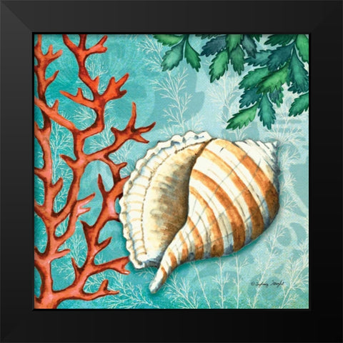 Conch Black Modern Wood Framed Art Print by Wright, Sydney