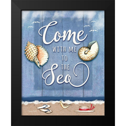 Come to the Sea Black Modern Wood Framed Art Print by Wright, Sydney