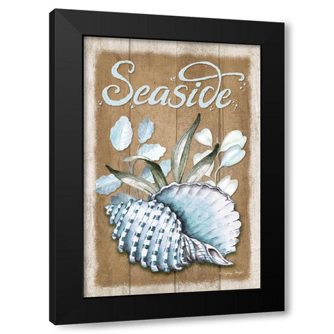 Seaside Conch Black Modern Wood Framed Art Print with Double Matting by Wright, Sydney