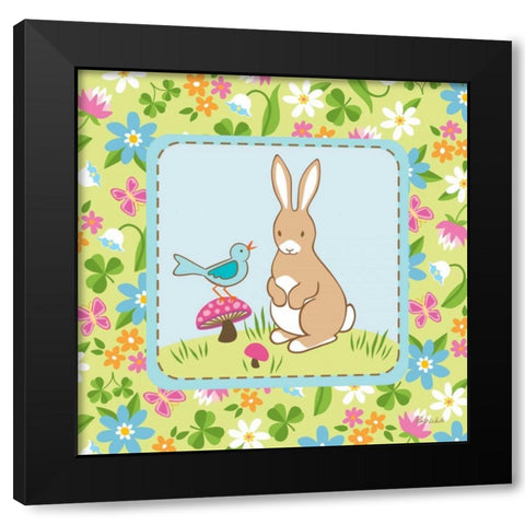 Meadow Bunny II Black Modern Wood Framed Art Print by White, Betz