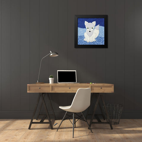 Arctic Fox Black Modern Wood Framed Art Print by White, Betz