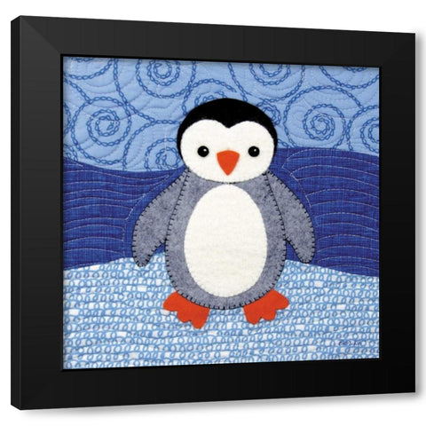 Penguin Black Modern Wood Framed Art Print by White, Betz