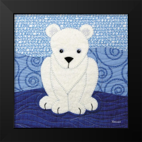 Polar Bear Black Modern Wood Framed Art Print by White, Betz