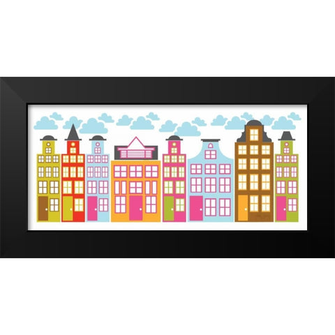 City Block II Black Modern Wood Framed Art Print by Young, Patty
