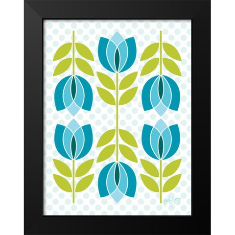 Mod Tulips IV Black Modern Wood Framed Art Print by Young, Patty