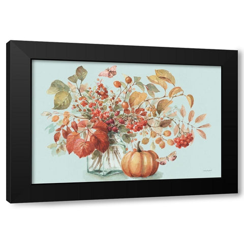 Autumn in Nature 01 on Aqua Black Modern Wood Framed Art Print by Audit, Lisa