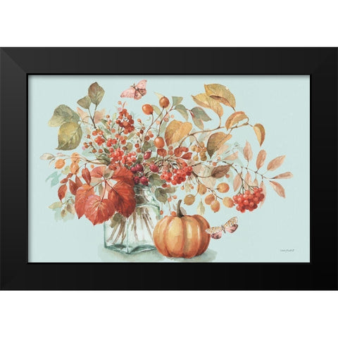 Autumn in Nature 01 on Aqua Black Modern Wood Framed Art Print by Audit, Lisa