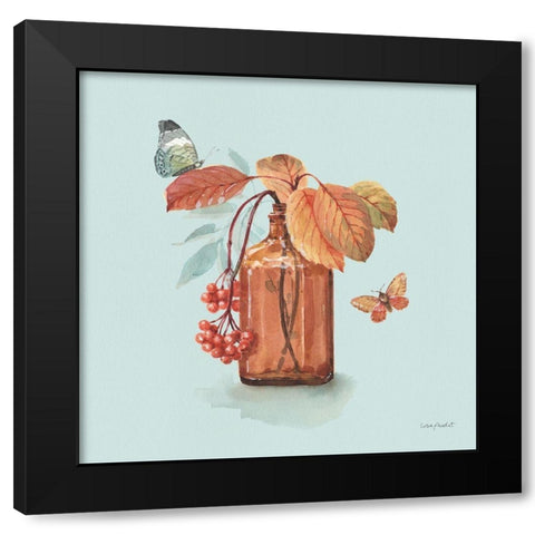 Autumn in Nature 03 on Aqua Black Modern Wood Framed Art Print with Double Matting by Audit, Lisa