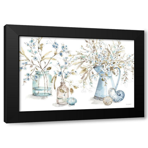 Blue Escape Coastal 01 Black Modern Wood Framed Art Print by Audit, Lisa