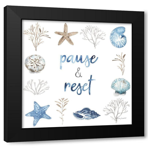 Blue Escape Coastal 10 Black Modern Wood Framed Art Print with Double Matting by Audit, Lisa