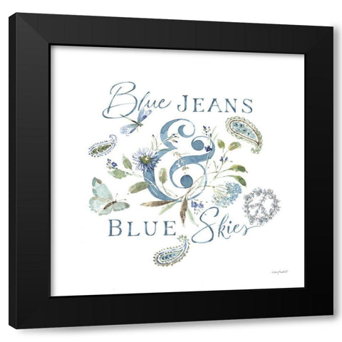 Blue Jeans And Blue Skies 01 Black Modern Wood Framed Art Print by Audit, Lisa