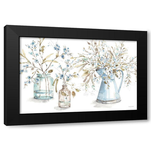 Blue Escape 01 Black Modern Wood Framed Art Print by Audit, Lisa
