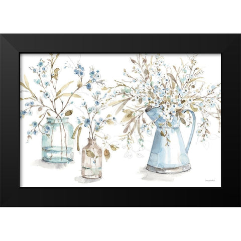 Blue Escape 01 Black Modern Wood Framed Art Print by Audit, Lisa