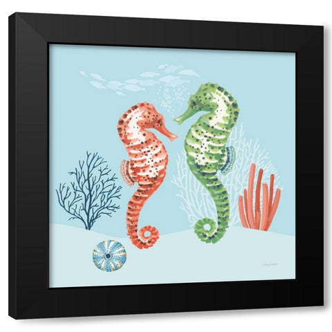 Free As the Ocean V on Blue Black Modern Wood Framed Art Print with Double Matting by Audit, Lisa