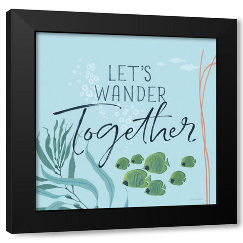 Free As the Ocean VII on Blue Black Modern Wood Framed Art Print with Double Matting by Audit, Lisa